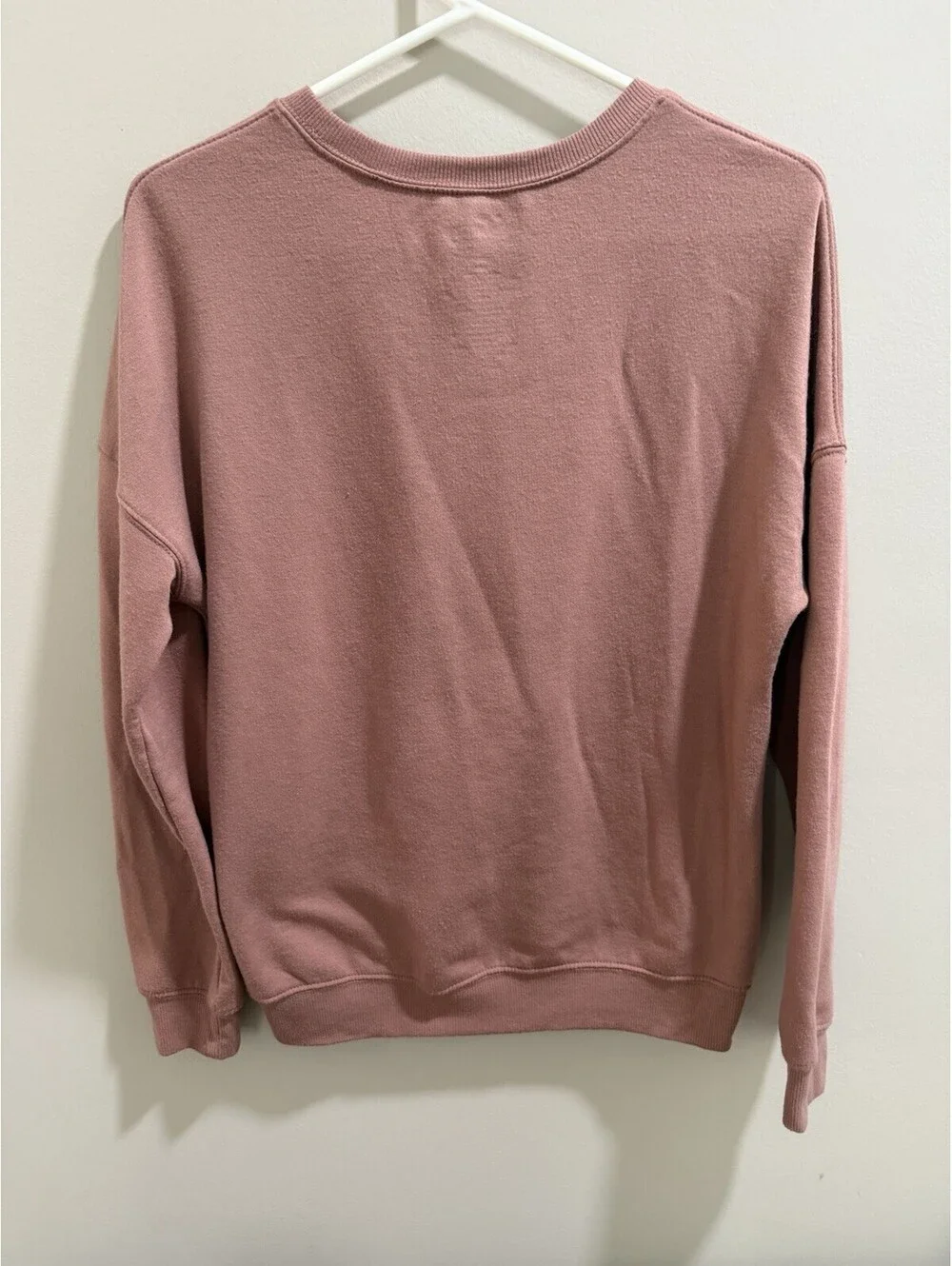 Disney Mickey Mouse Pink Logo Graphic Fleece Crew Neck Pullover Women's M